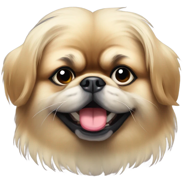 Pekineese dog winking emoji