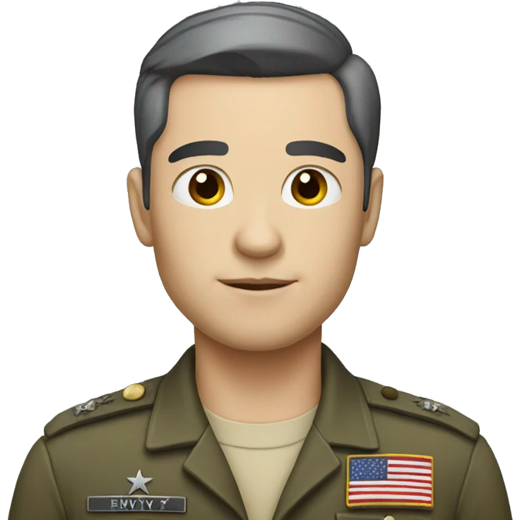 Veteran with pale skin and black hair emoji