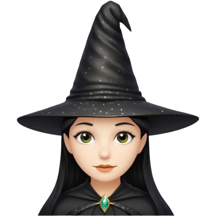 black gitter hat witch emoji
