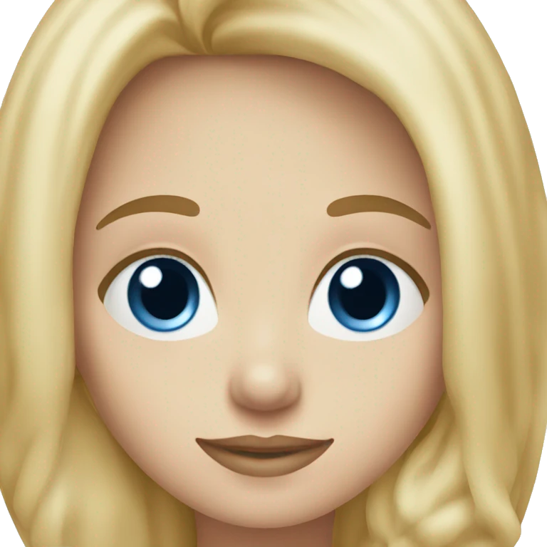 Blonde, blue eyes, large forehead emoji