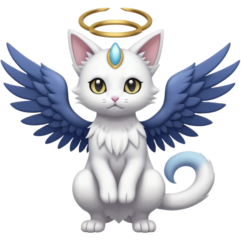 Delcatty-Absol-Meowth-Gatomon-fusion, full body emoji