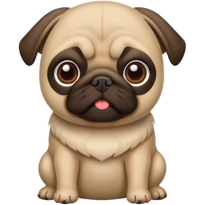Pug fofo com pote de ração sem nada dentro emoji