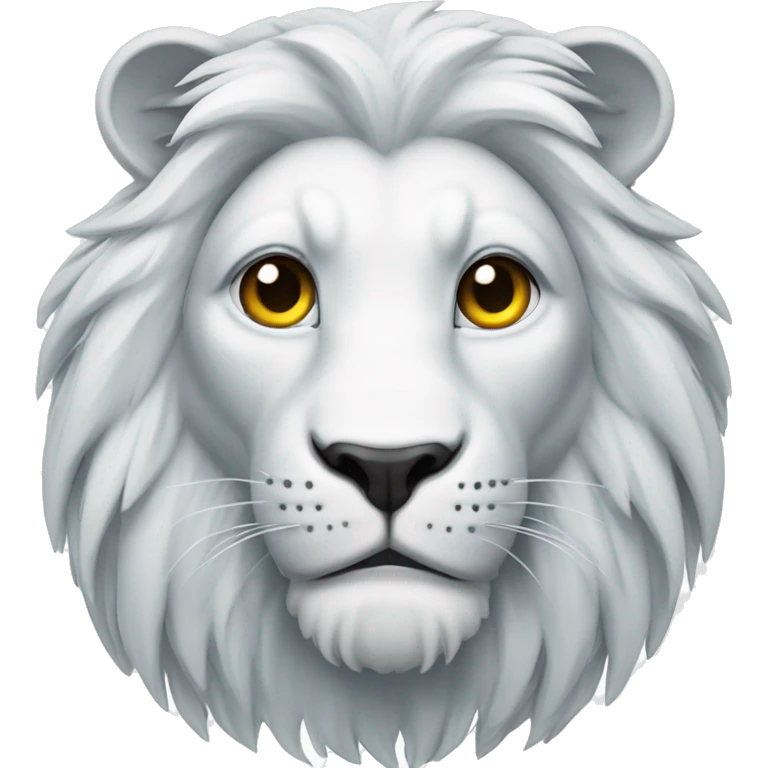 Lion blanc avec yeux bleus emoji