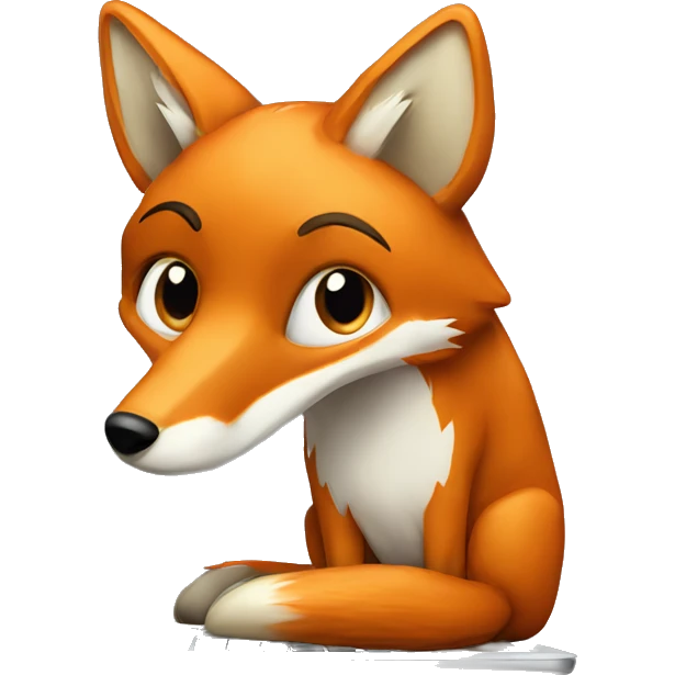 generate an emoji of a fox coding on a laptop emoji