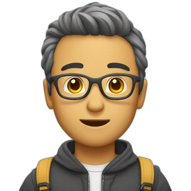 Chico cargando la letra F emoji