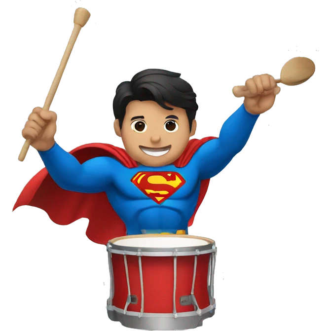superman playing drum emoji