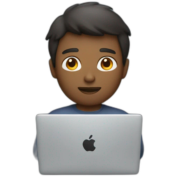 guy working on macbook emoji