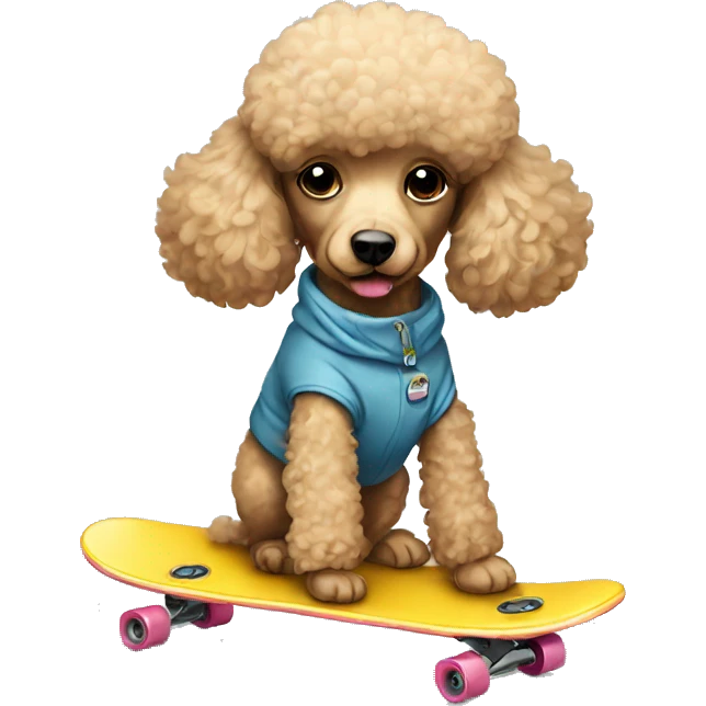 Poodle with skateboard emoji