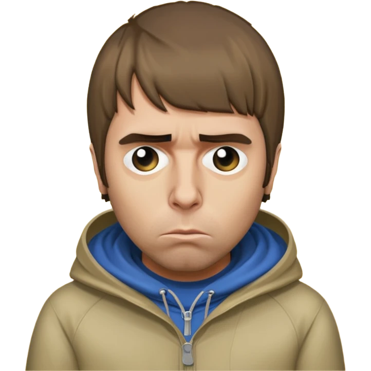 Sad Liam Gallagher, expressive face, emoji style emoji