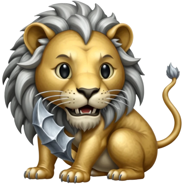 Silver Elder Scrolls Online Lion eating its tail Ouroboro emoji