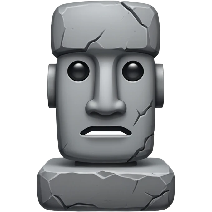 Un moai con una ceja levantada emoji