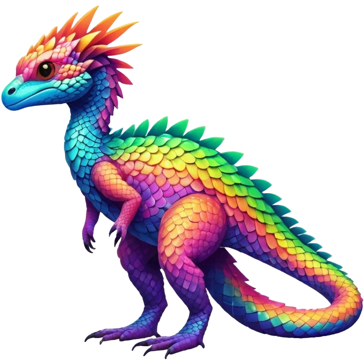 Tropical exotic lush warm-colored neon-colored Fakémon-Trico-creature (full body) emoji