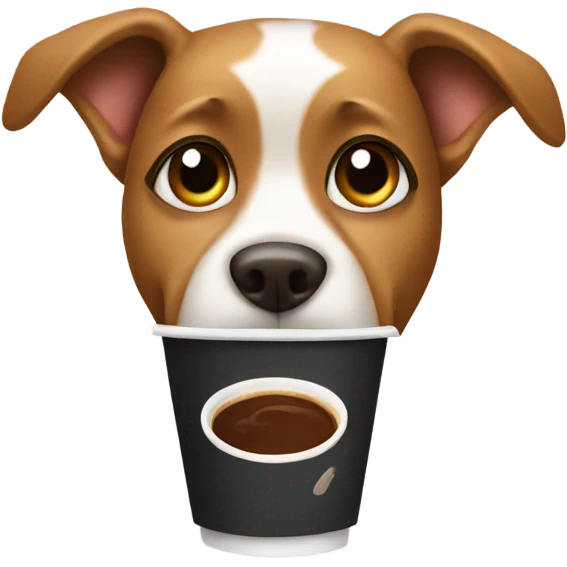 Dog with coffee emoji