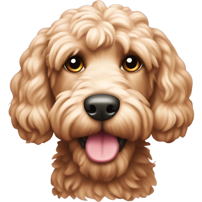 Cockapoo dog with pink head emoji