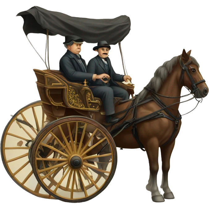 a man sits in a horse-drawn carriage from Russia in the 19th century emoji