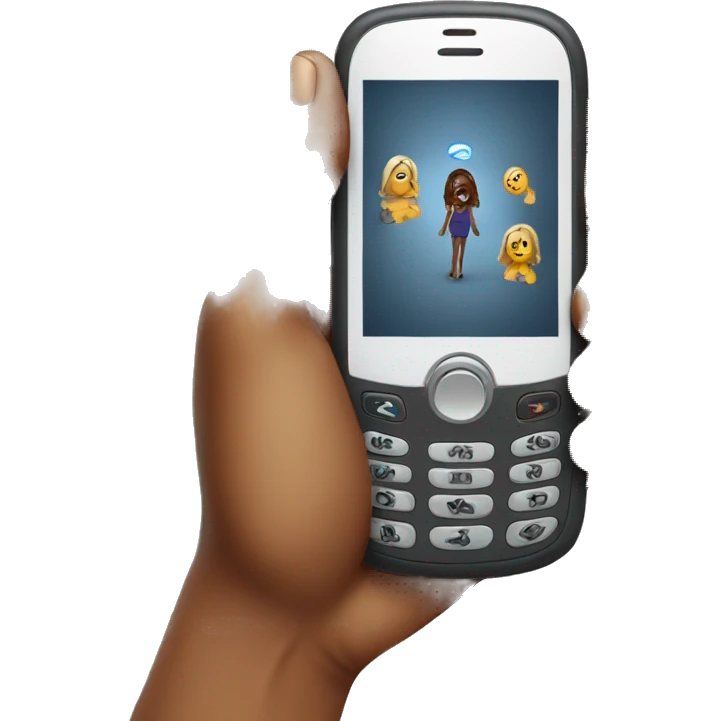 woman showing big phone emoji
