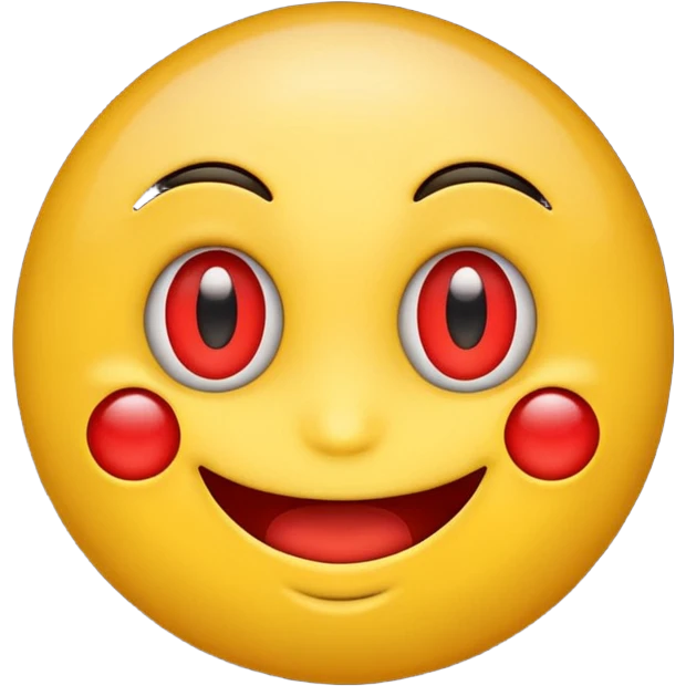 emoji with red eyes grinning emoji