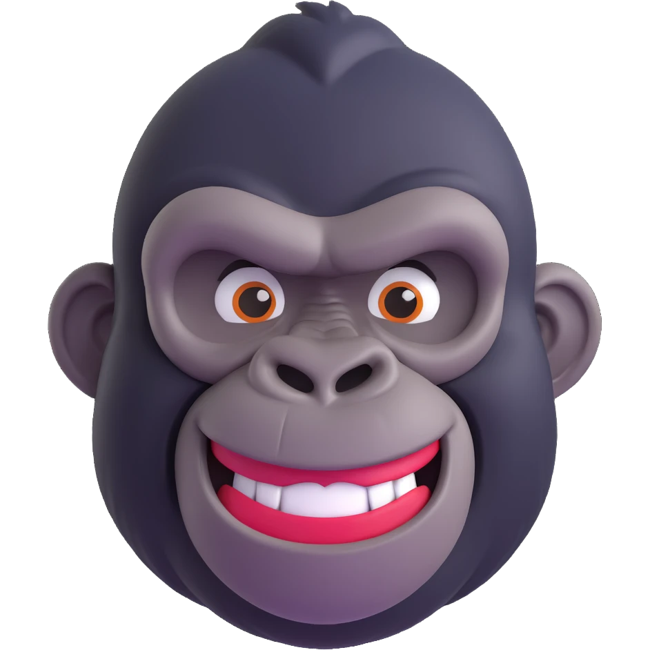 gorilla head smiley emoji