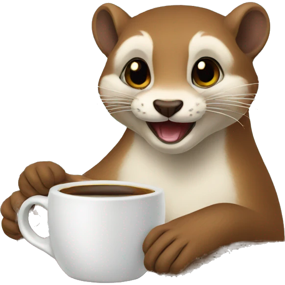 weasel drinking coffee emoji