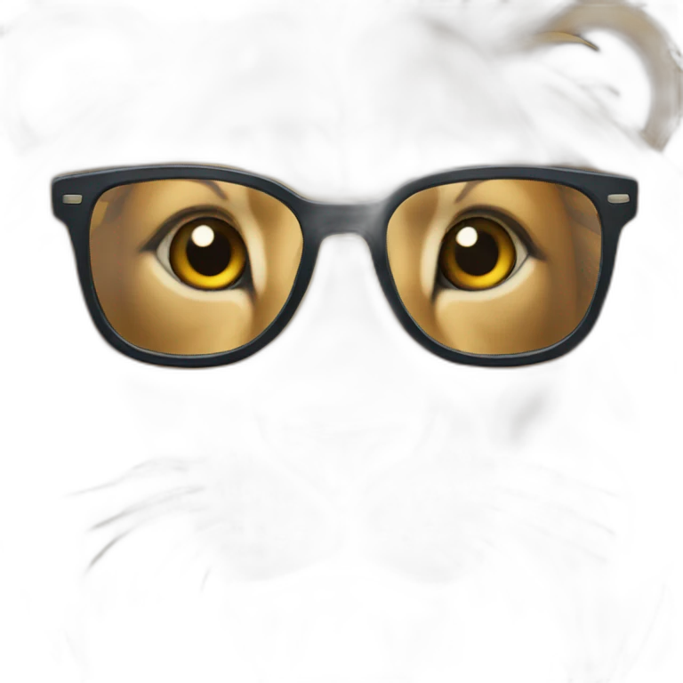 Lion with glasses emoji