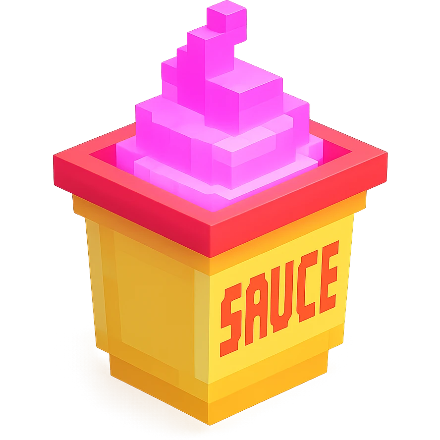 сделай соус из фастфуда розовый светящийся, no background  emoji