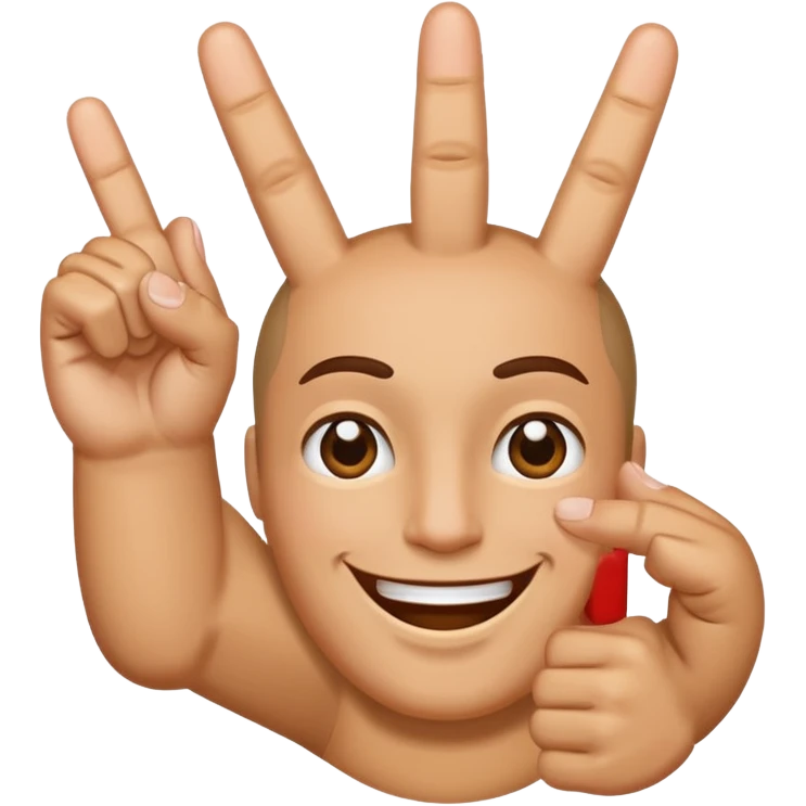 Smiling middle finger emoji