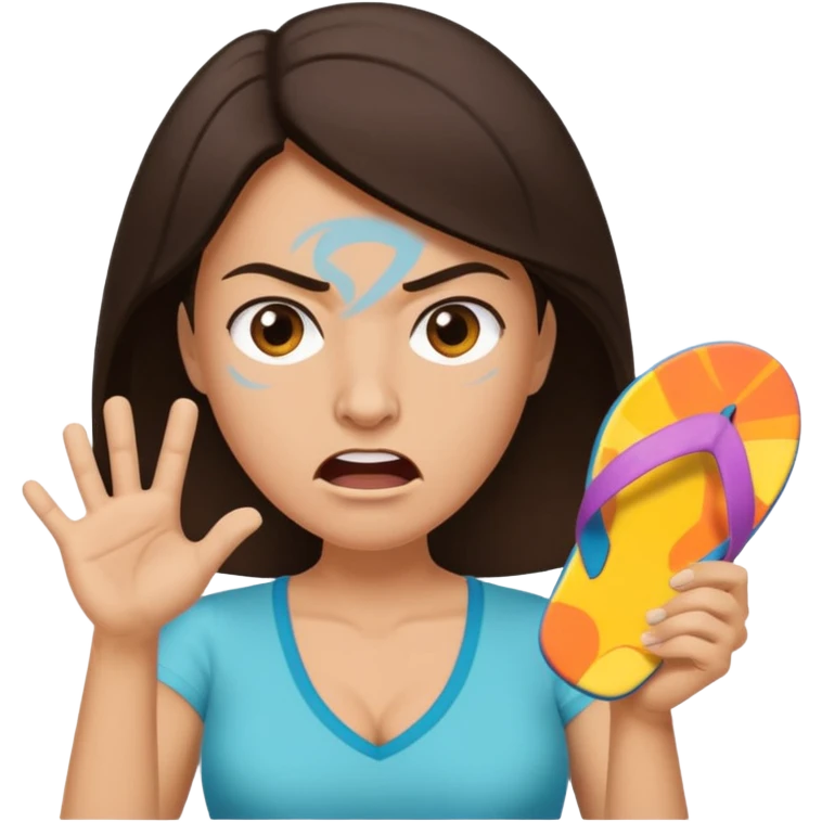 Une maman énervée jette une claquette emoji