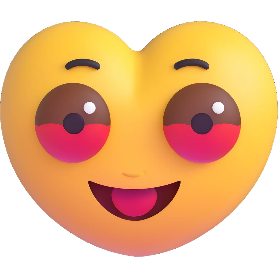 3D emoji with heart eyes, Microsoft fluent style emoji