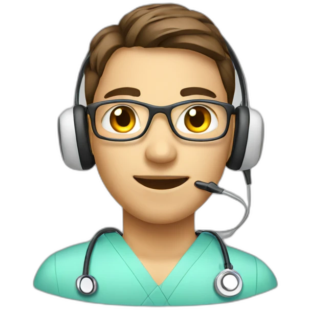 medical student with earphone emoji