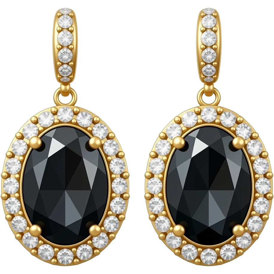 ultra realistic isolated rendering, glamorous appearance, vivid black opal gemstone earrings with hyperrealism gold and diamonds, 8k hd quailty, 600 dpi. No emoji icons no emoji faces  emoji