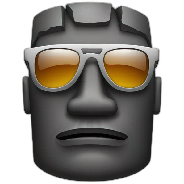 moai with sunglasses on emoji