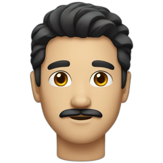 Man with black hair short square mustache emoji