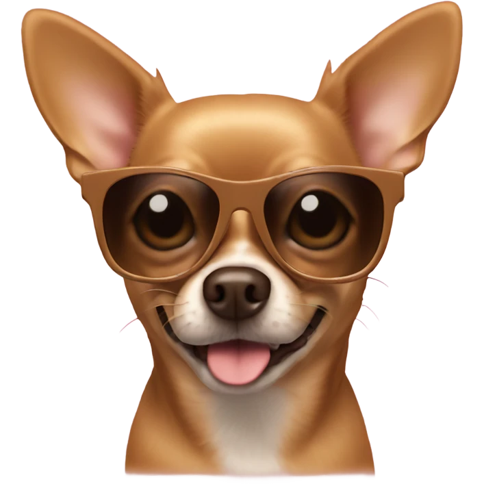 Brown chihuahua with sunglasses emoji