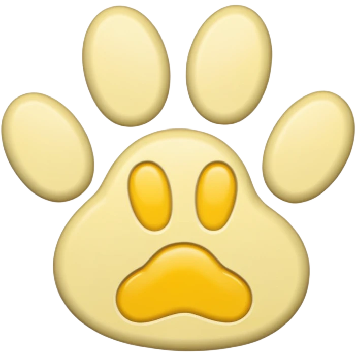a pastel yellow pawprint emoji
