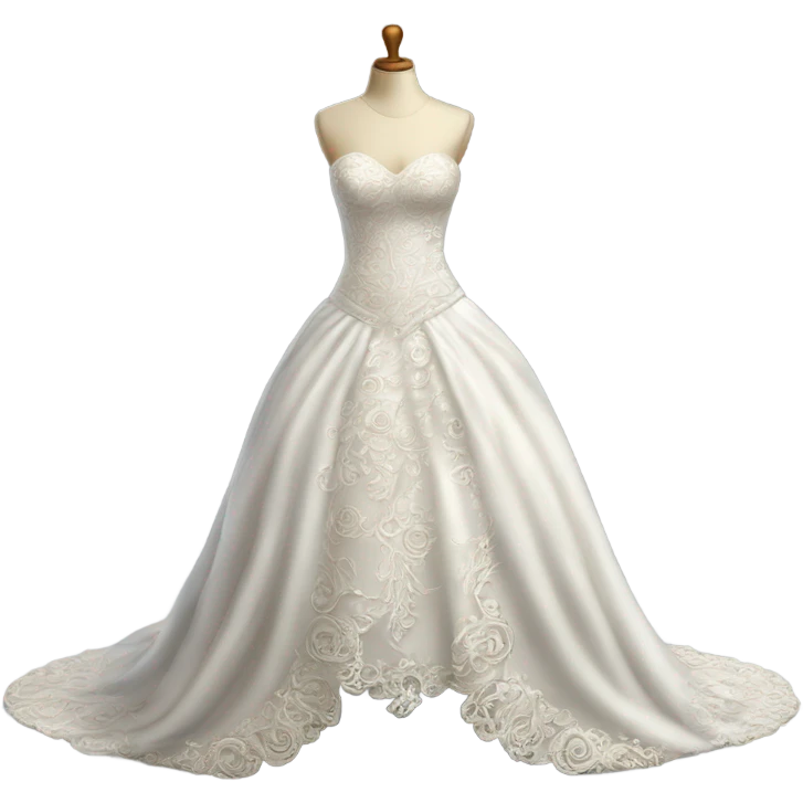 Hyper Realistic ornate Wedding dress displays  emoji