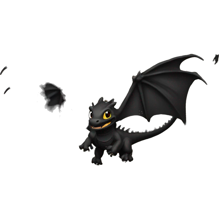 black dragons flying out of book emoji