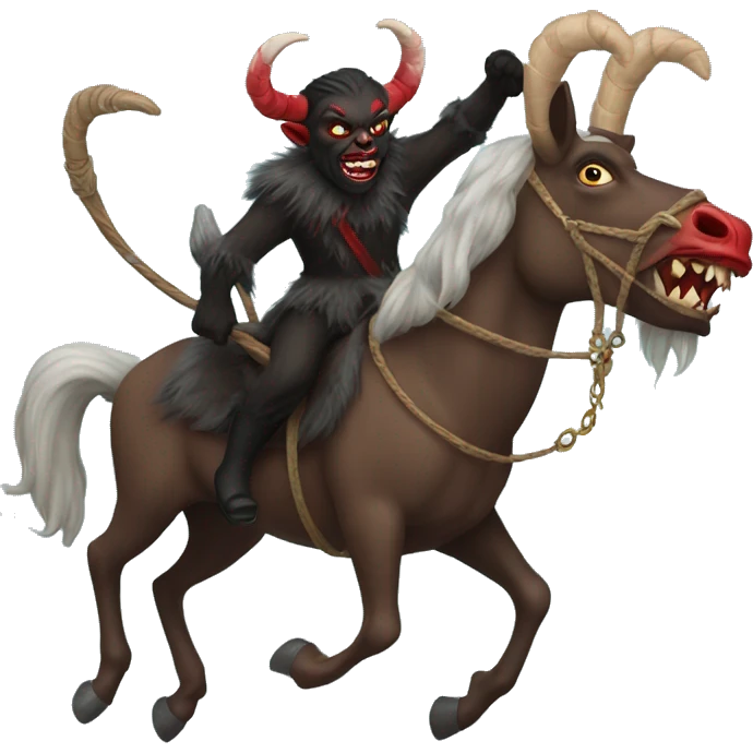 Krampus on a horse emoji