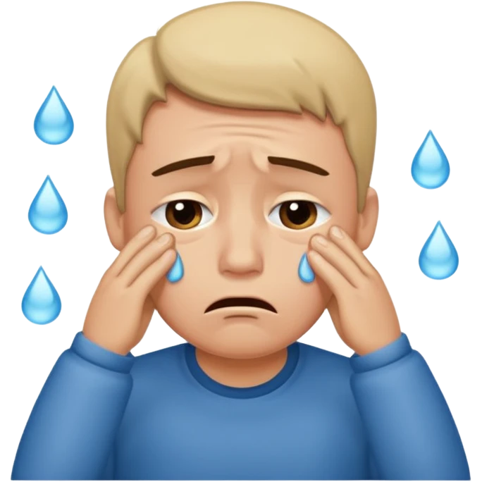 a guy who is also whining, he can't hold his tears and looks very miserable. his face shows that he wants to cry and tears pour  emoji