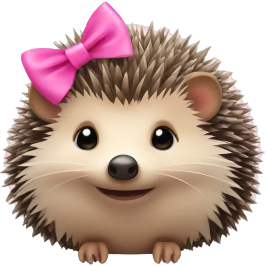 hedgehog with a pink bow emoji