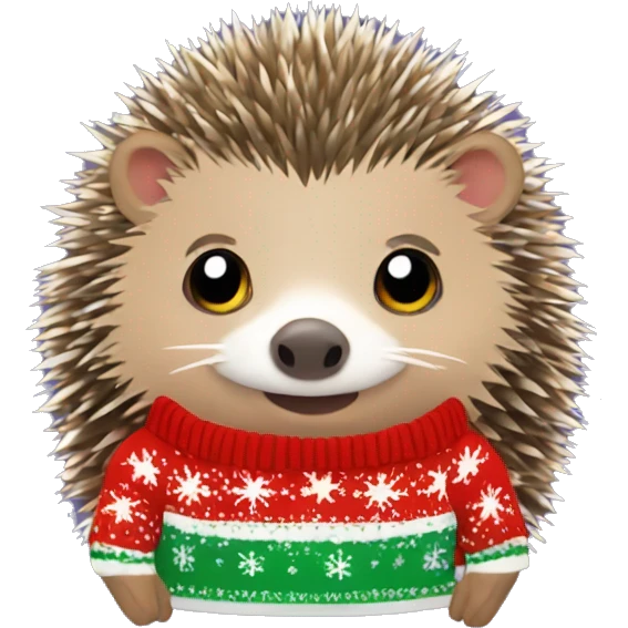 hedgehog wearing christmas jumper emoji