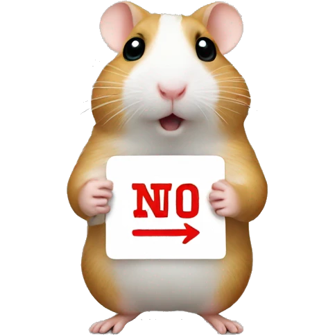 hamster holding a 'no entry' sign emoji