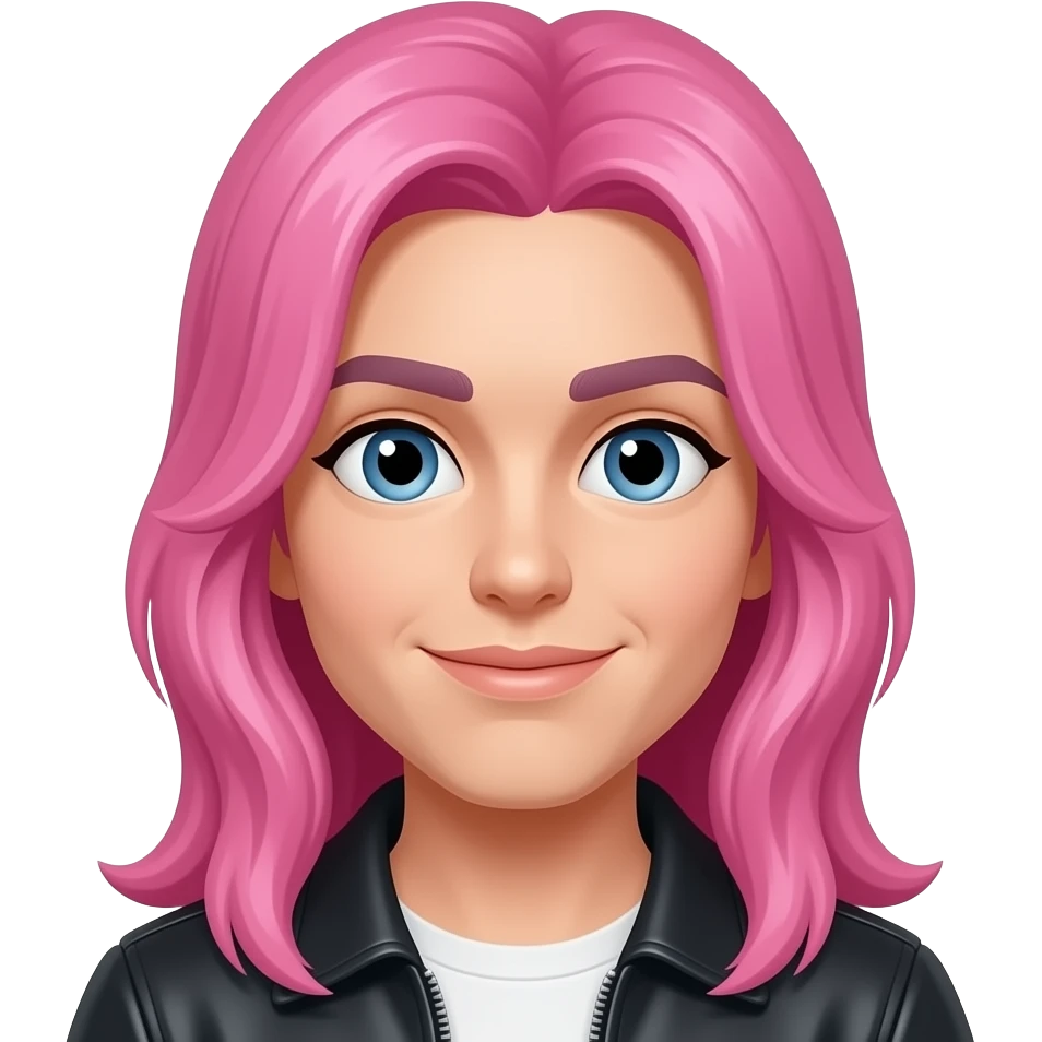 Funky Pink hair at concert emoji