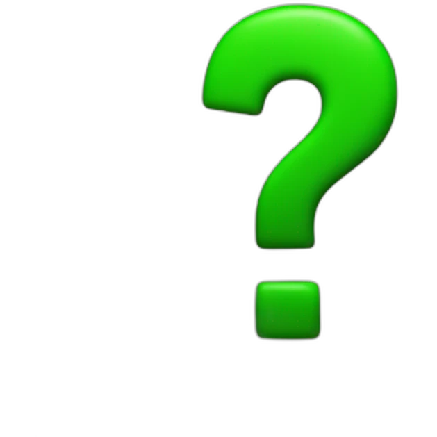 question mark, green emoji