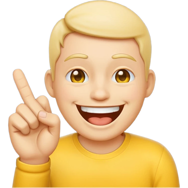 Laughing emoji with middle finger emoji