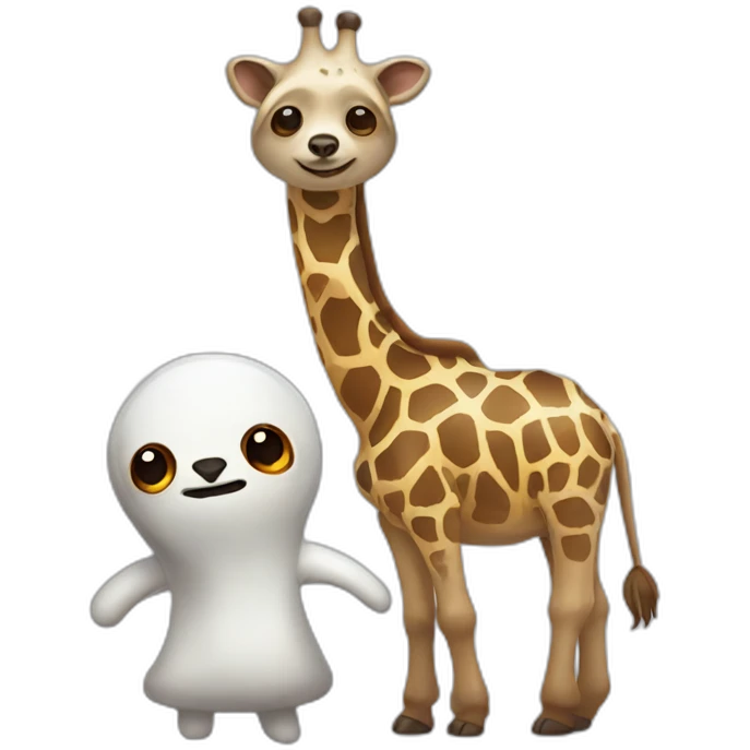Sloth and a giraffe dressed as ghosts emoji