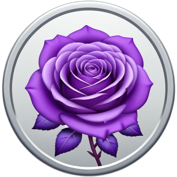 Purple shadow rose silver circle plaque emoji