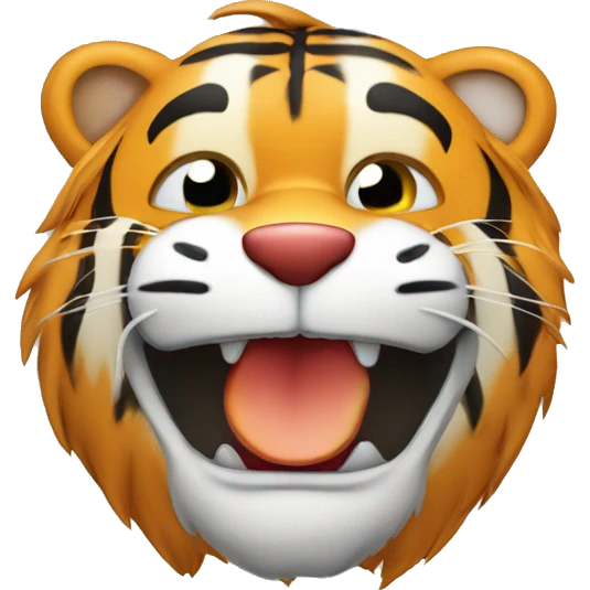 Tiger eat apple  emoji