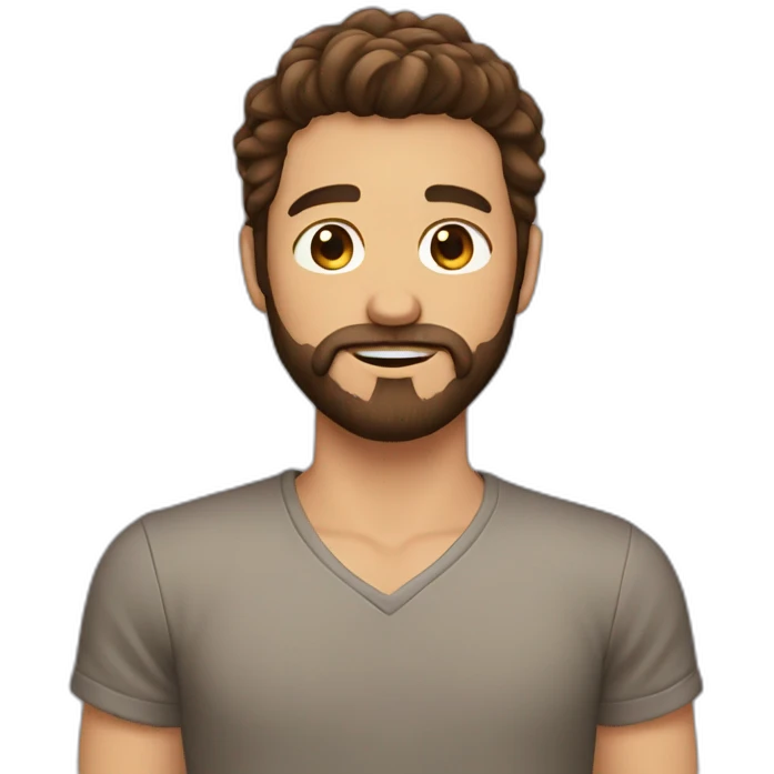 23 olé guys with brown hairs and a beard emoji