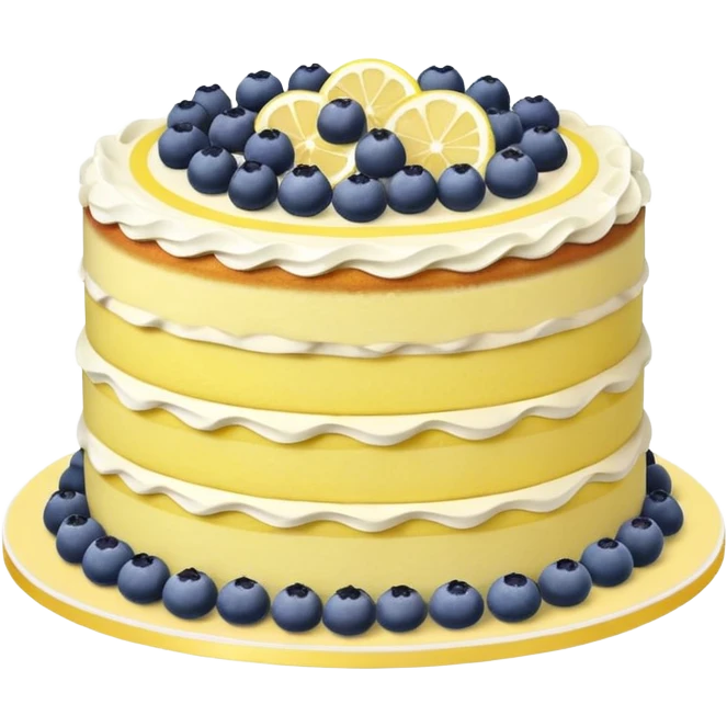 Triple layer lemon and blueberry cake emoji