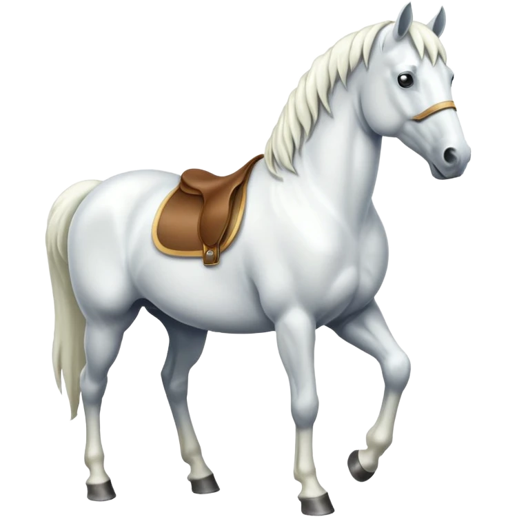 The white horse is realistic up close emoji